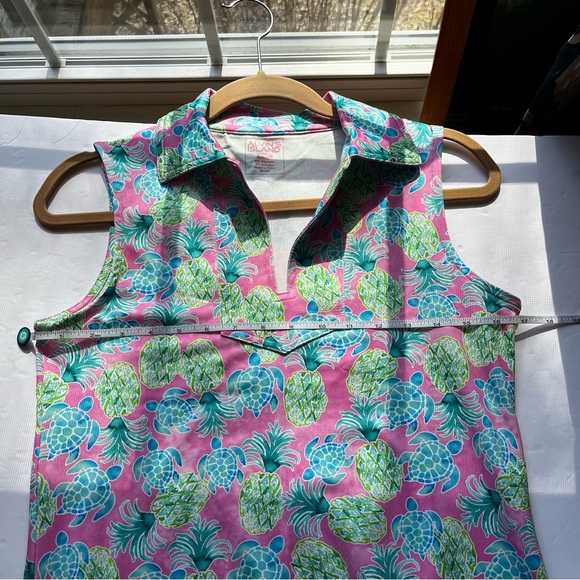 Alvins Island Sleeveless Floral Dress Turtle Pineapple Print Size Small - Picture 4 of 7
